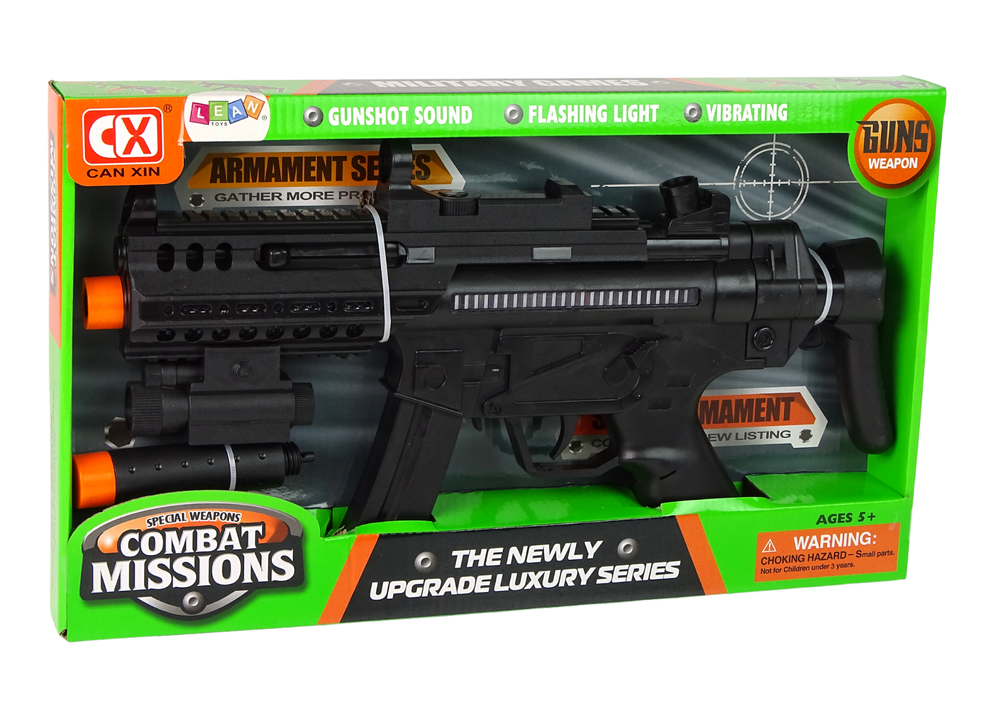 Duży Žaislinis šautuvas Large Mission Combat Machine Gun, juodas