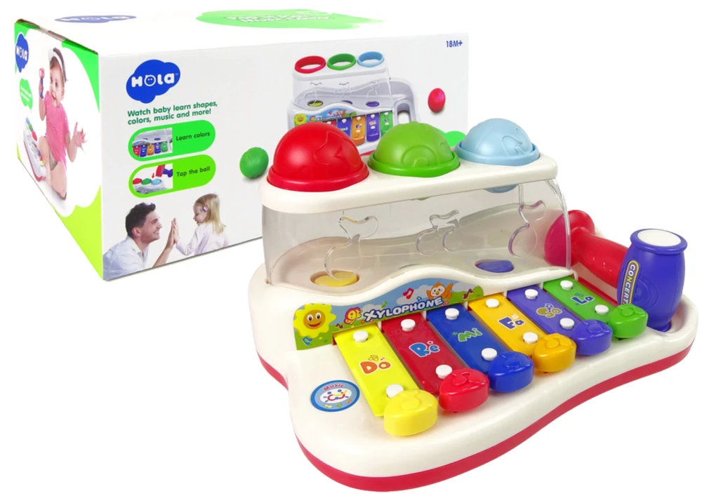 Lean Toys Ksilofonas su plaktuku vaikams nuo 18 mėn.
