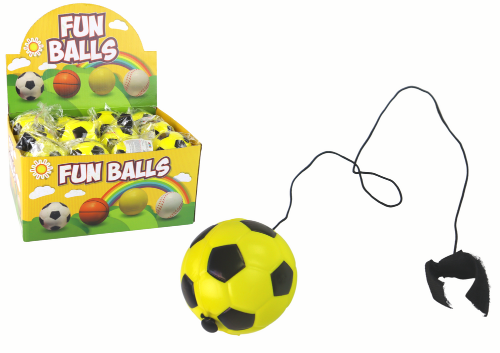 Lean Toys Geltonas PU futbolo kamuolys su tampria juosta, 6 cm