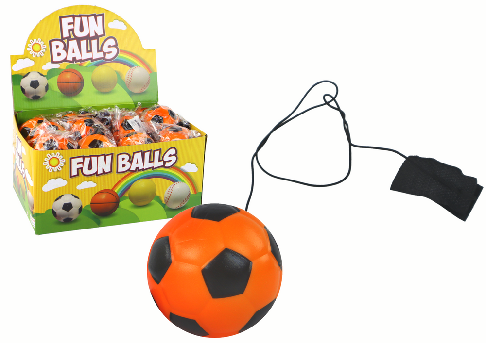 Lean Toys Oranžinis 6 cm PU futbolo kamuolys su guma