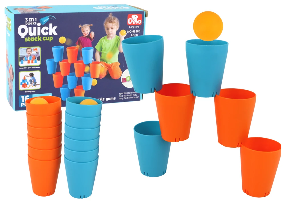 Jutiminis žaidimas dėlionė puodeliai 3in1 Lean toys, 16 d.
