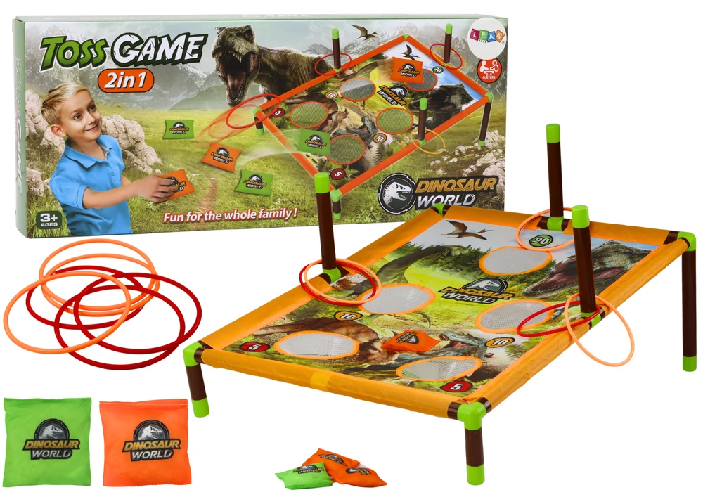 Veiksmo žaidimas Lean Toys Toss Game 2in1 Dinosaur World