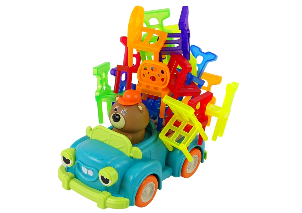 Lean Toys Žaidimas krentančios kedės ir judantis automobilis