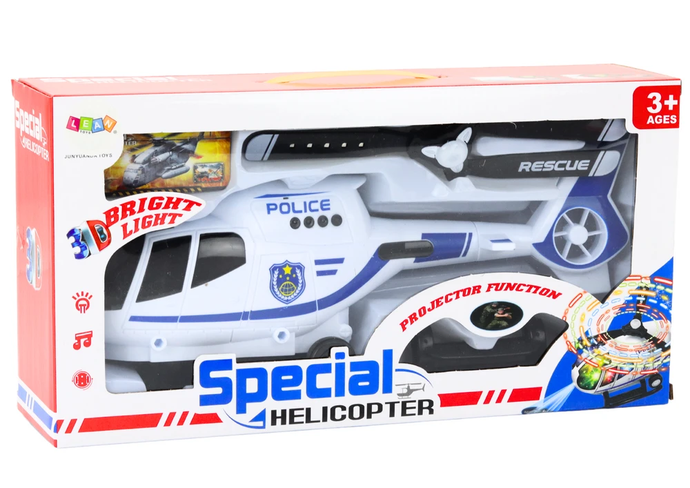 Lean Toys Policijos sraigtasparnis su šviesomis ir garsais