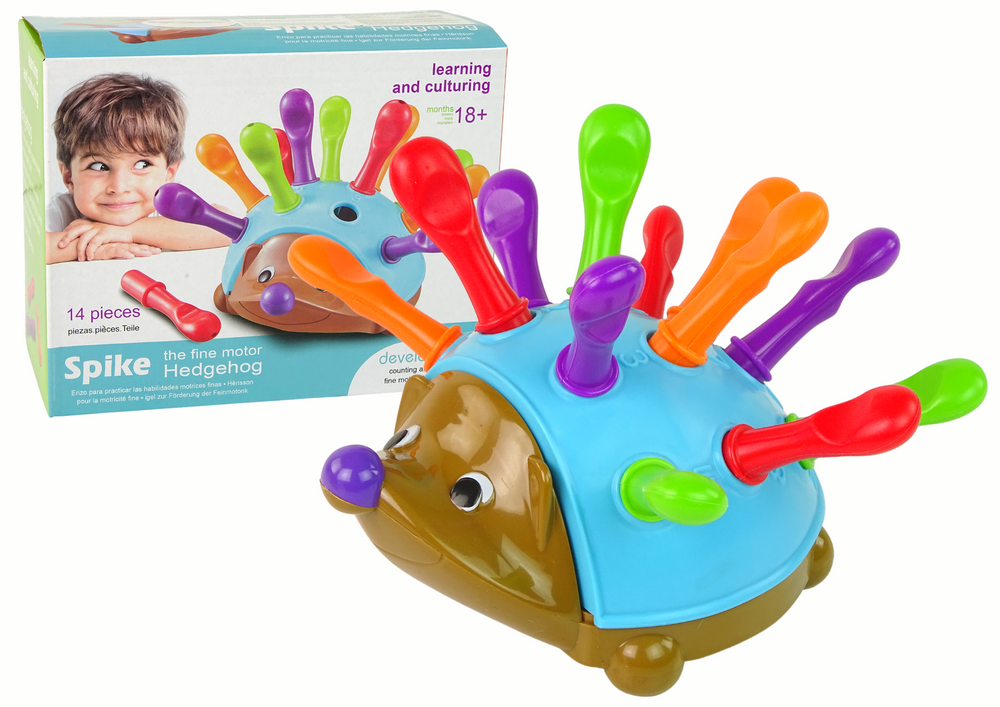 Jeżyk Lean Toys Ežiuko galvosūkis Mėlynos spalvos Spalvingi smaigaliai