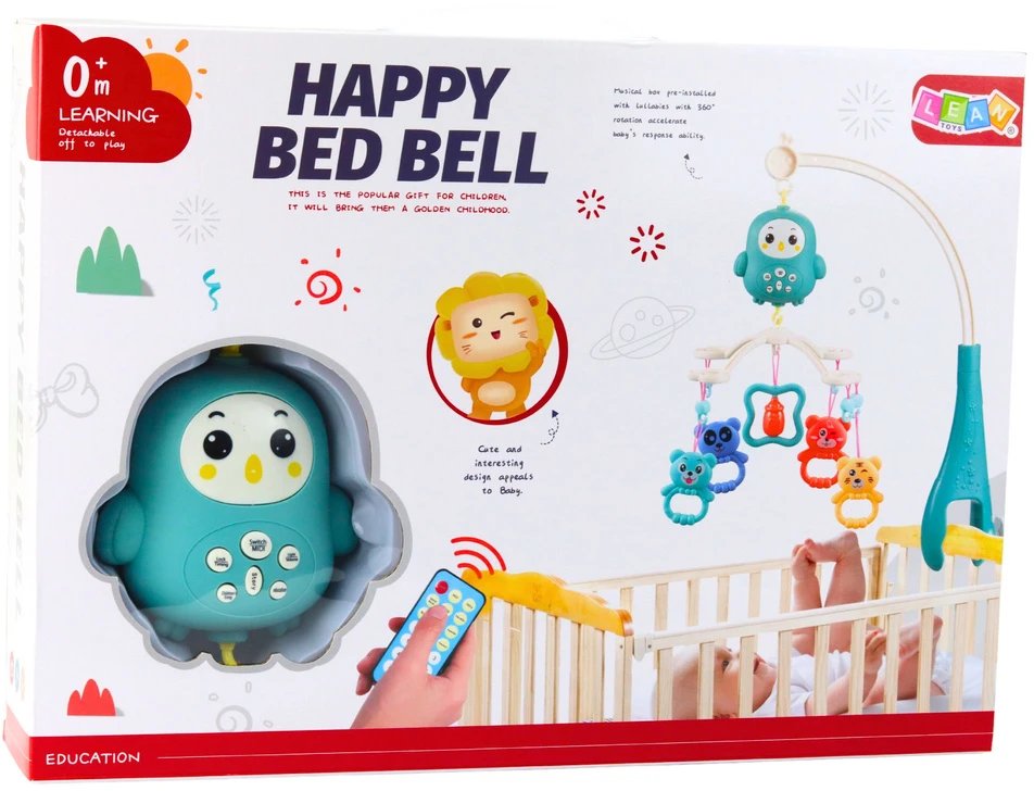 Lean Toys Muzikinė karuselė su lempa ir barškučiais kūdikiams