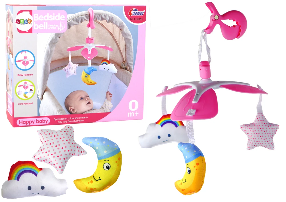 Karuzela Pakabinama kūdikių karuselė su spaustuku Lean Toys, 35x22 cm