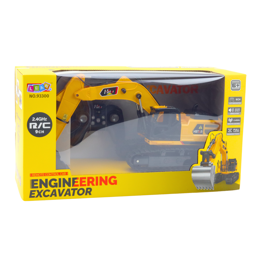 Lean Toys Nuotoliniu būdu valdomas RC ekskavatorius 9CH 2.4G