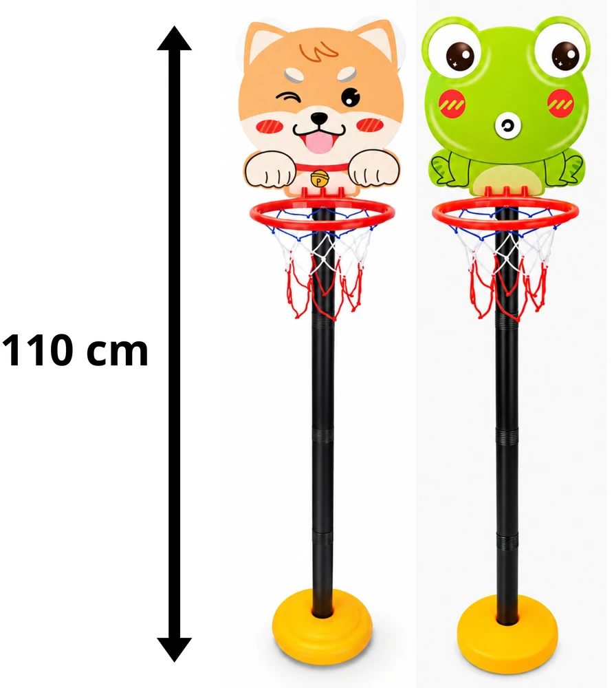 Lean Toys Reguliuojamas krepšinio rinkinys vaikams su varle, 110 cm