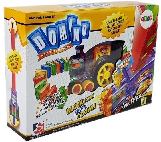 Lean Toys Dėlionė su LED Lokomotyvu ir Domino Kaladėlėmis