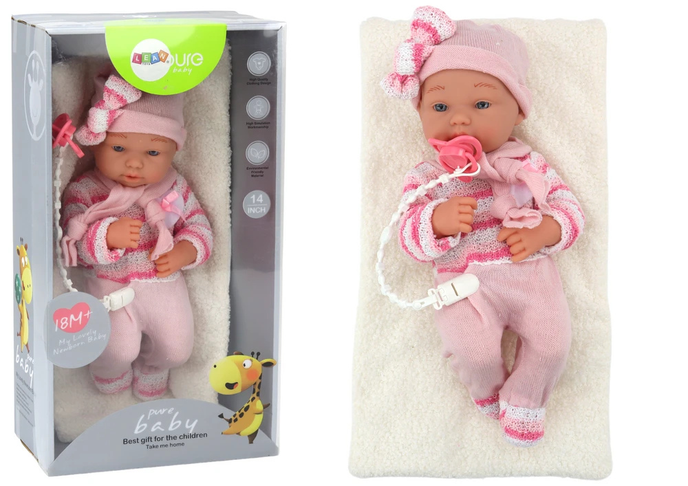 Lean Toys Kūdikio lėlė Leantoys su rožiniais drabužiais