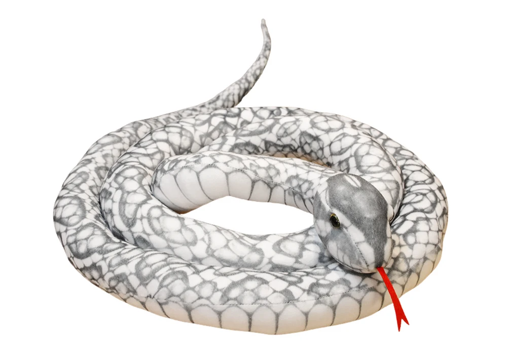 Maskotka Pliušinis pilkas gyvatės žaislas, 110 cm