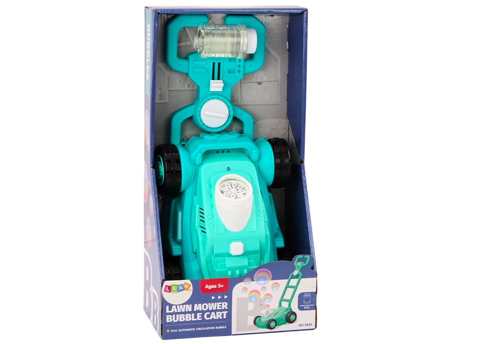 Lean Toys Žalias muilo burbulų pūtimo žoliapjovės žaislas vaikams
