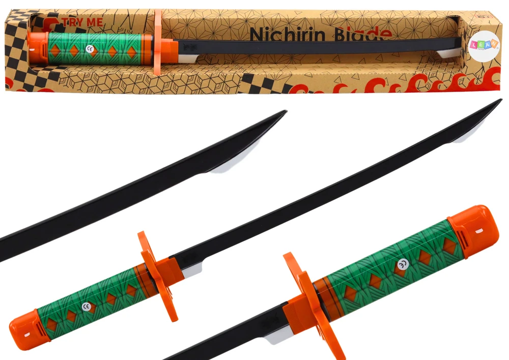 Lean Toys Samurajų Kalavijas su Garsu, Žalia Rankena, 56 cm