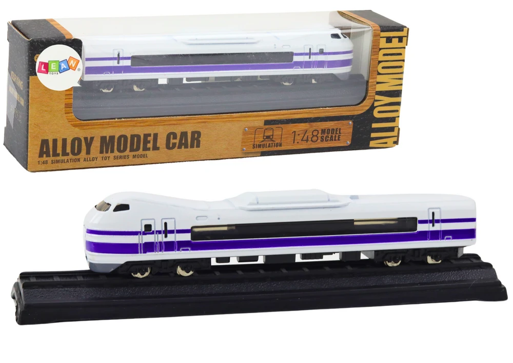 Lean Toys Traukinio vagonas modelis 1:48, metalinis, baltai-violetinis