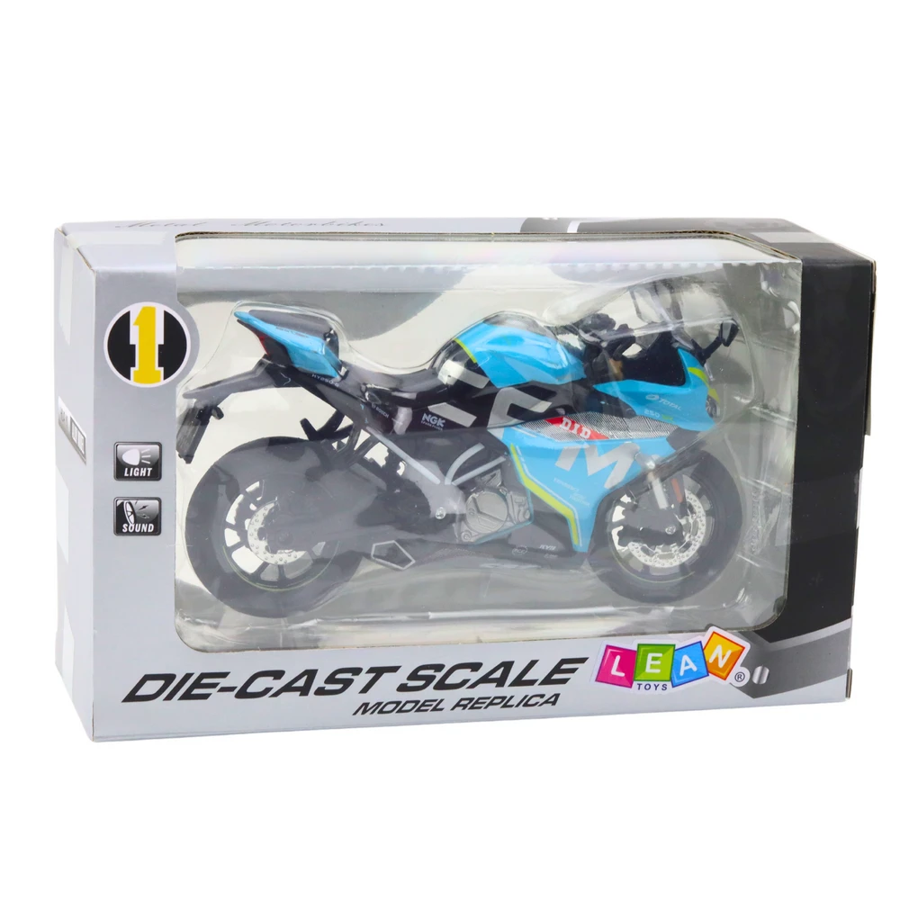 Lean Toys Sportinis metalinis motociklo modelis 1:12 su šviesomis ir garsais
