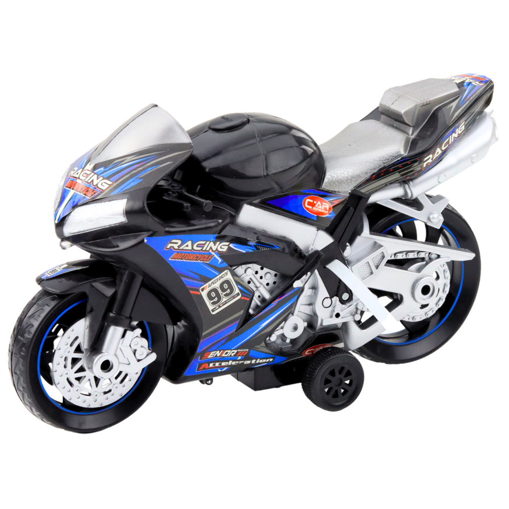 Motor Lenktyninis motociklas su šviesos ir garso efektais