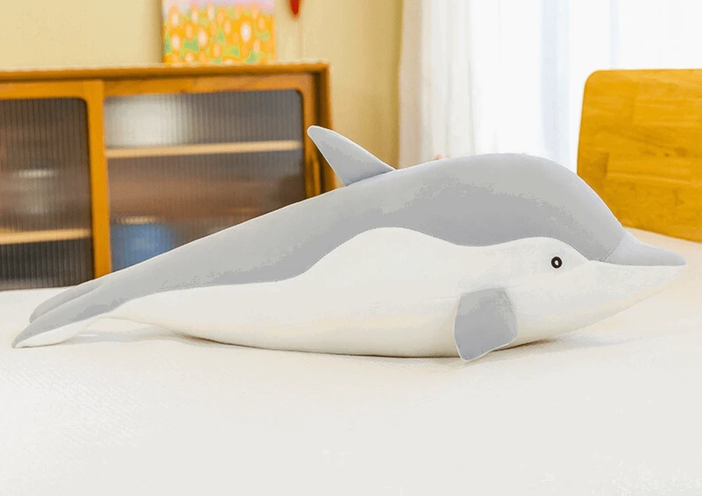 Lean Toys Pliušinis žaislas - pilkas delfinas, 70 cm