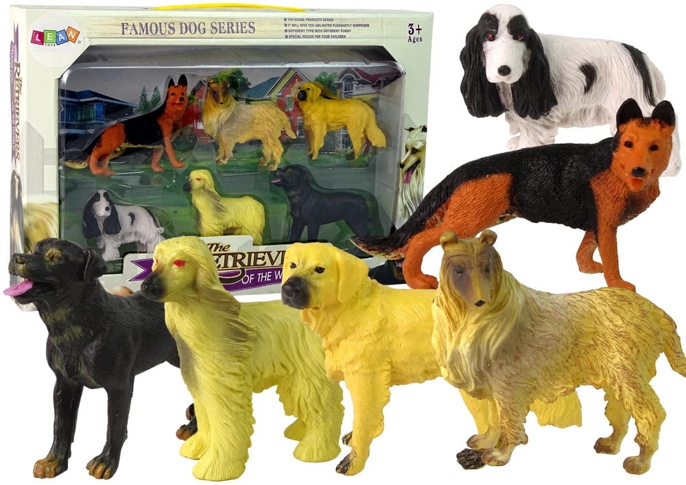 Šunų figūrėlių rinkinys Lean Toys, 6vnt