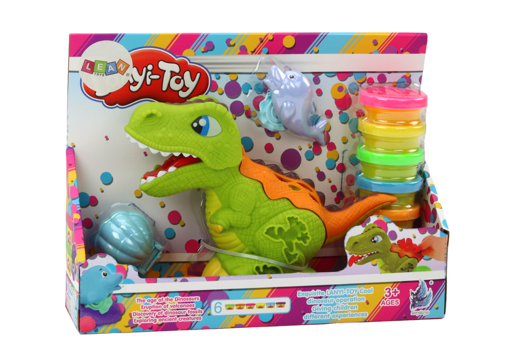 Zestaw Dinozaurų Plastilino Rinkinys su 6 Spalvomis ir Formelėmis
