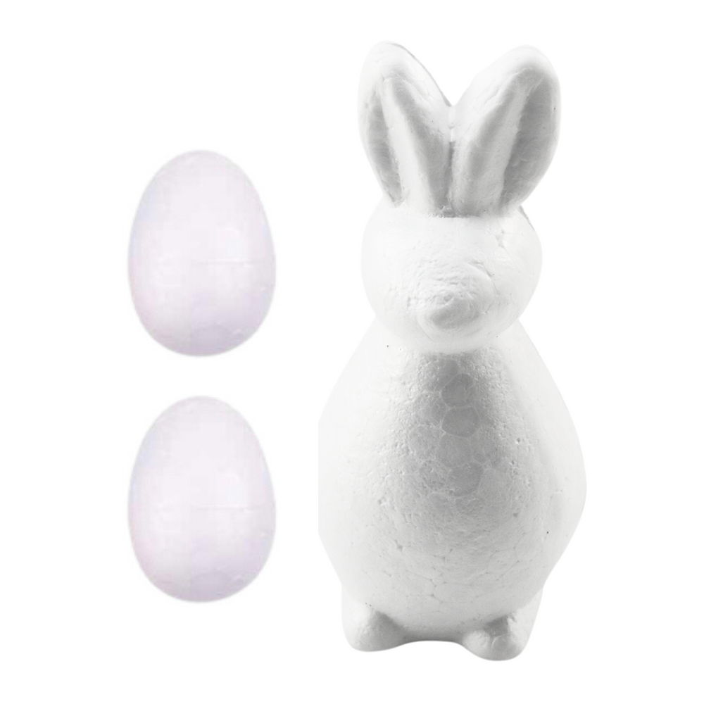 Lean Toys Bunny Styrofoam Decorations Painting Kit 2 Eggs Paints