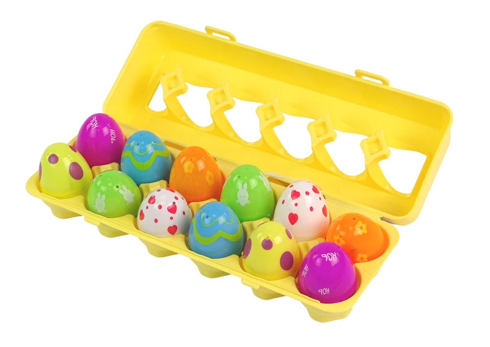 Lean Toys Vaikiškas velykinių kiaušinių rinkinys, 12 vnt.