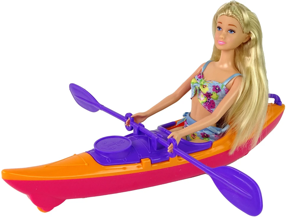 Lean Toys Lėlės rinkinys su baidare ir aksesuarais