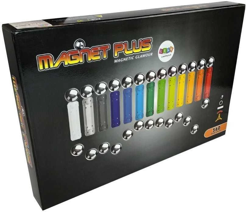 Lean Toys Magnastix magnetinių kaladėlių rinkinys 560 + lenta