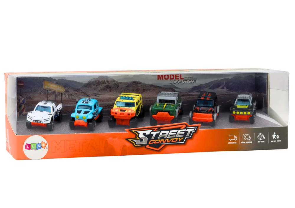 Lean Toys Metaliniai visureigiai automobiliai 1:64, 6 vnt.