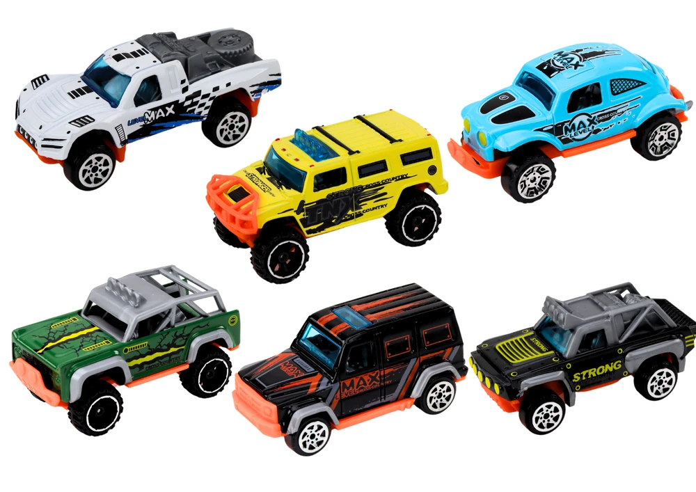 Lean Toys Metaliniai visureigiai automobiliai 1:64, 6 vnt.