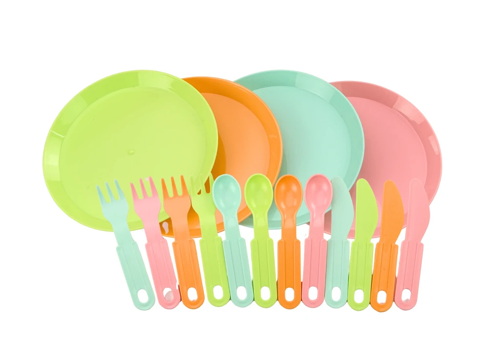 Lean Toys Stalo įrankiai ir maisto rinkinys LeanToys, įvairių spalvų, 25 vnt.