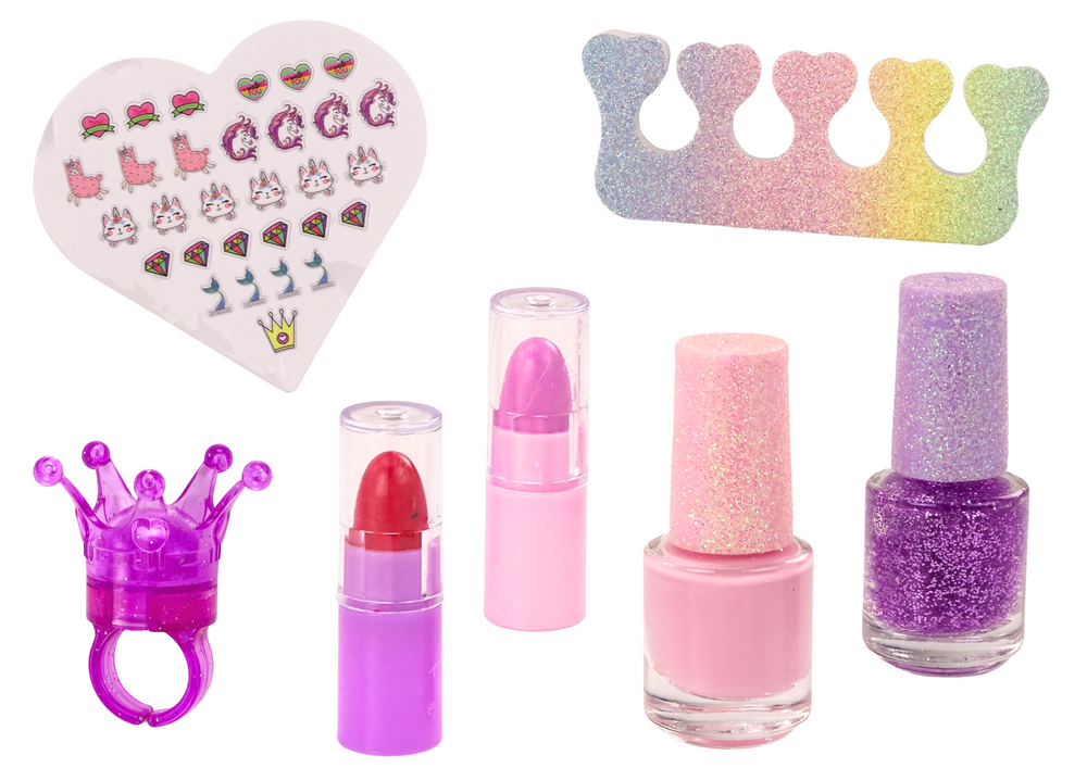 Lean Toys Grožio rinkinys su pliušine kosmetine ir katės motyvu