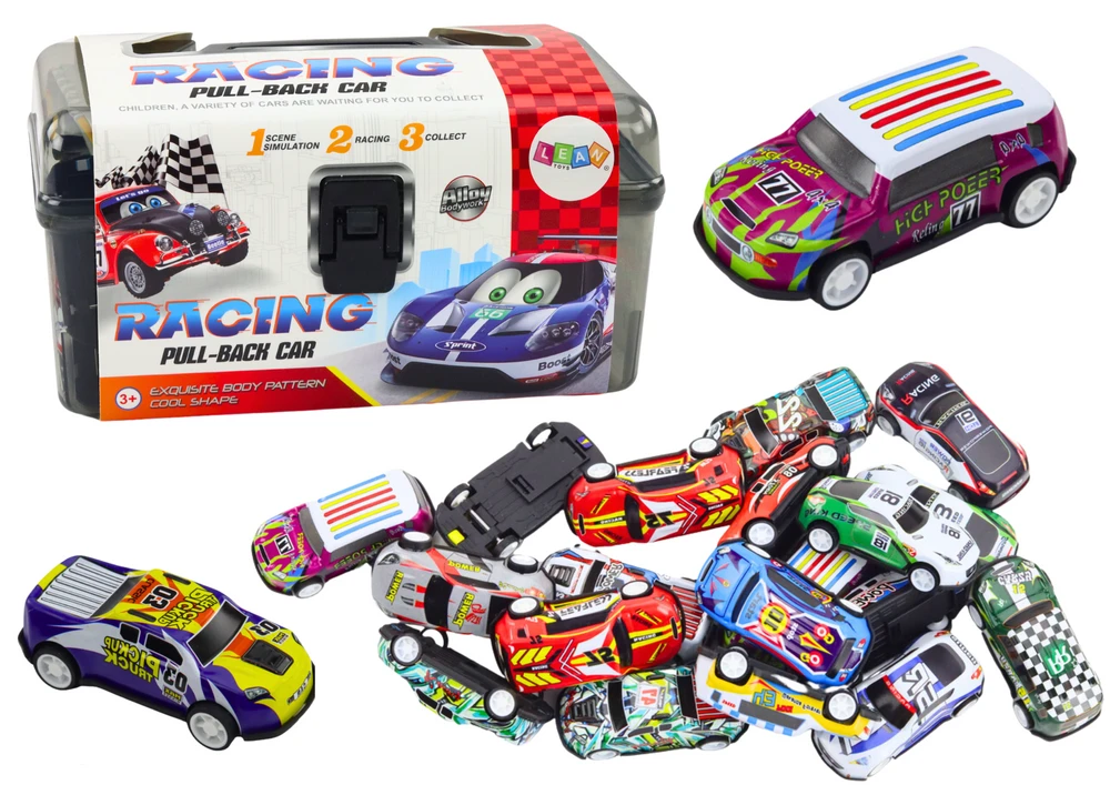 Lean Toys Automobilių Rinkinys Lagamine su 25 Mašinėlėmis ir Gatvių Kilimėliu