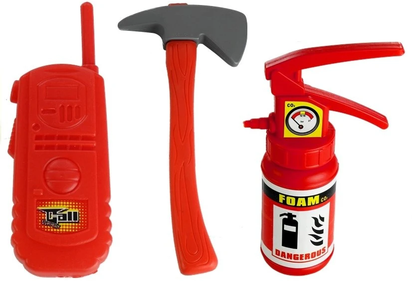 Lean Toys Ugniagesių rinkinys ugniagesių šalmo gesintuvas