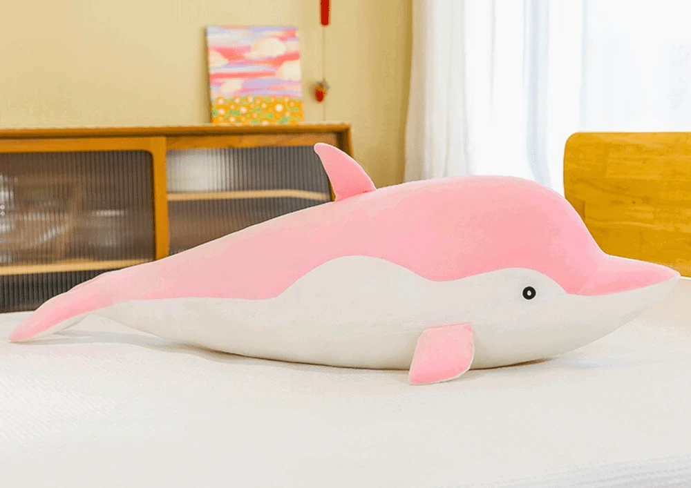 Lean Toys Pliušinis žaislas - rožinis delfinas, 70 cm