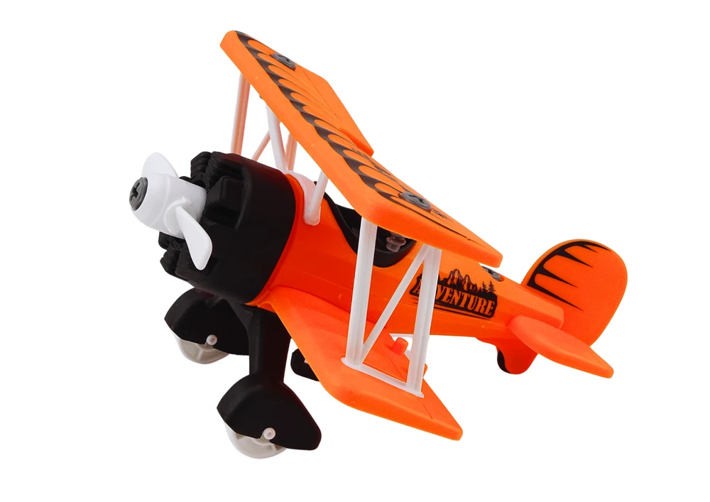 Lean Toys Oranžinis vaikų žaislinis gyvūnų transportavimo lėktuvas