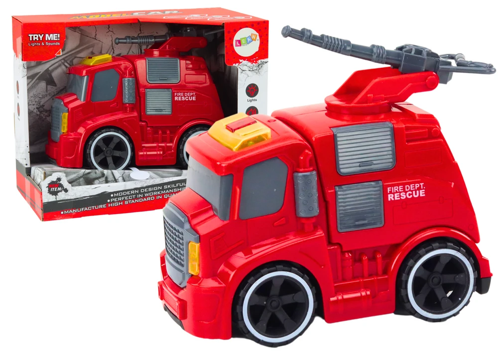 Lean Toys Gaisrinės mašina su garsais ir šviesomis, 19x16x11 cm
