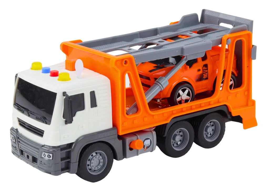 Lean Toys Evakuatorius su šviesomis ir garsais 1:16, oranžinė mašina