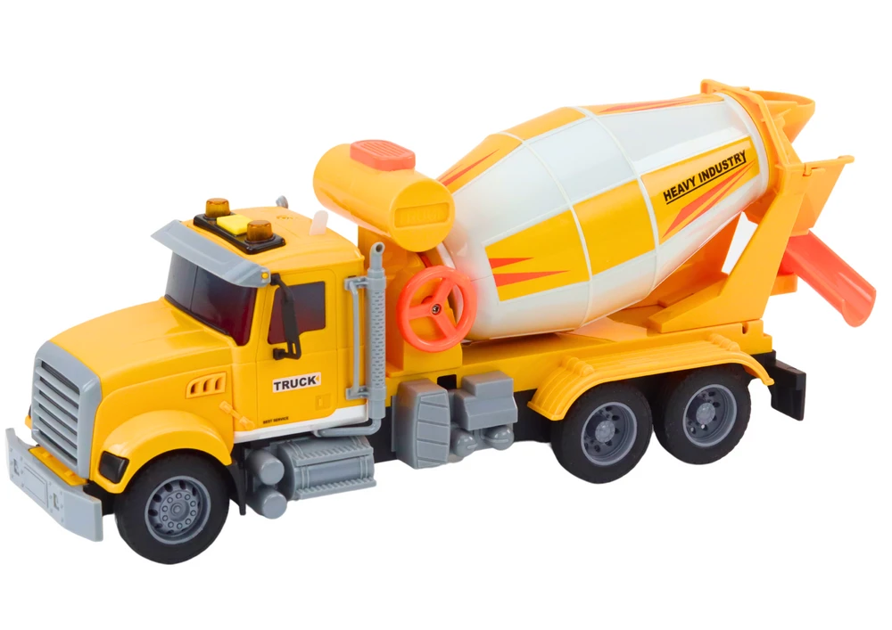 Lean Toys Geltonas betono maišytuvas su trinties pavara