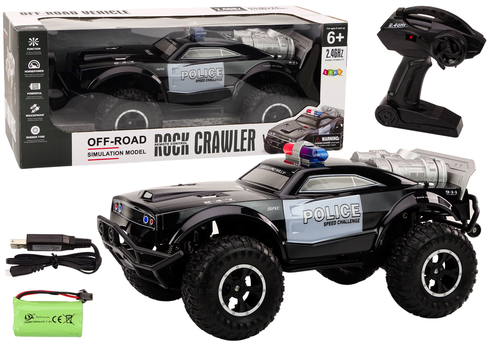 Terenowy Nuotoliniu būdu valdomas automobilis Off-road Remote Controlled Police Car RC 1:8