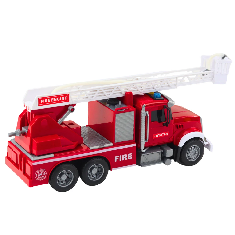 Lean Toys Didelis gaisrinės automobilis su garso, šviesos ir vandens funkcijomis