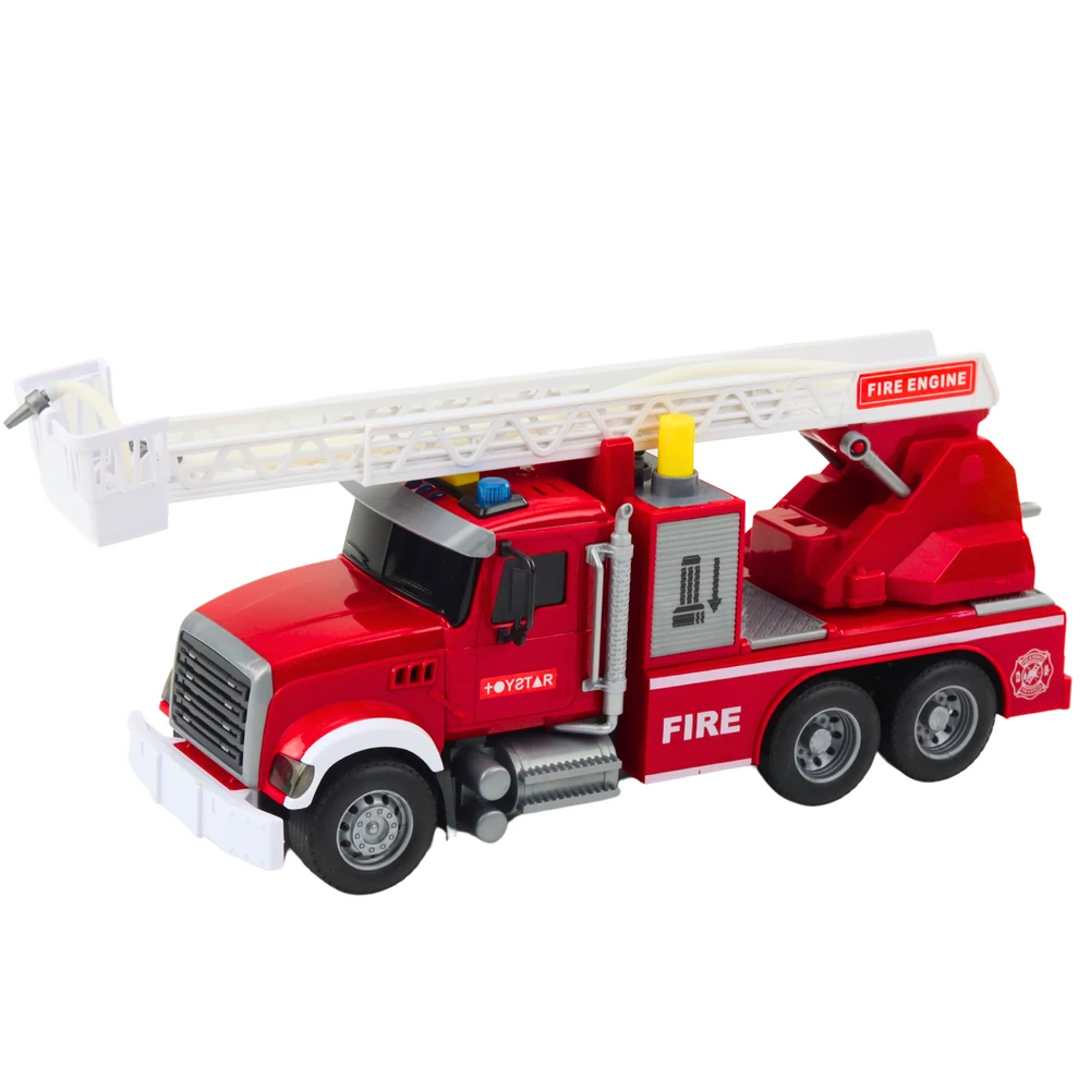 Lean Toys Didelis gaisrinės automobilis su garso, šviesos ir vandens funkcijomis