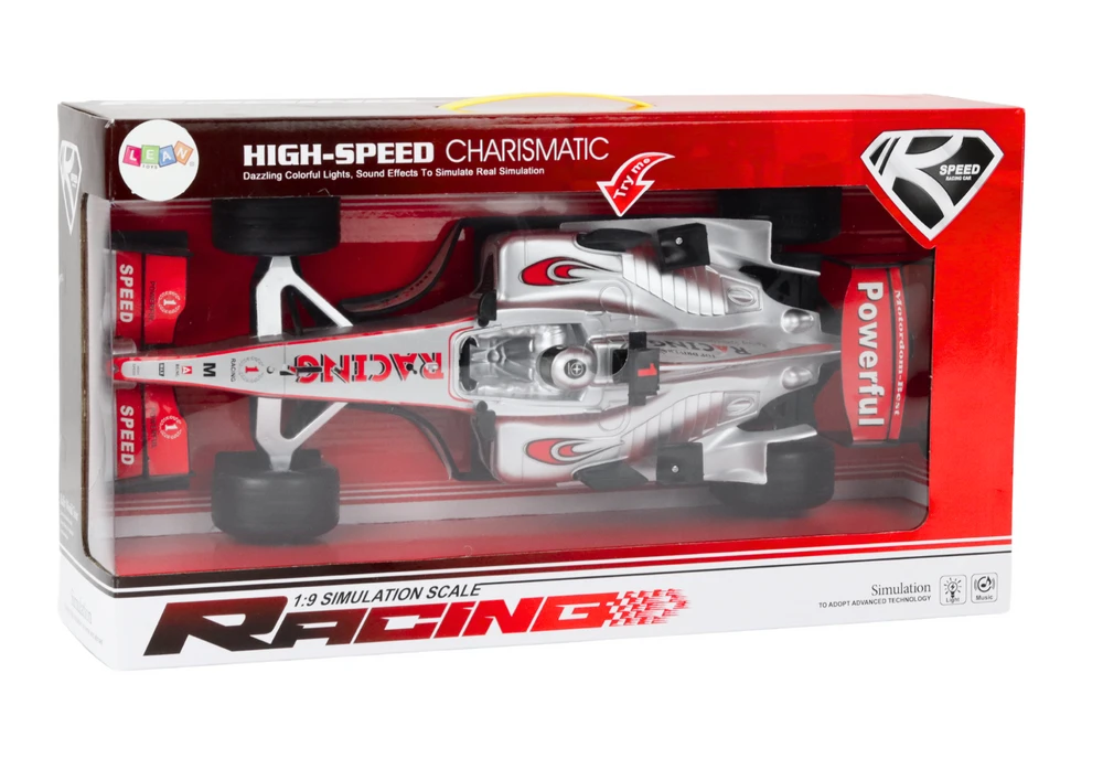 Lean Toys Mašinėlė Racer Sports Car With 1:9 Drive Sidabrinis Sounds