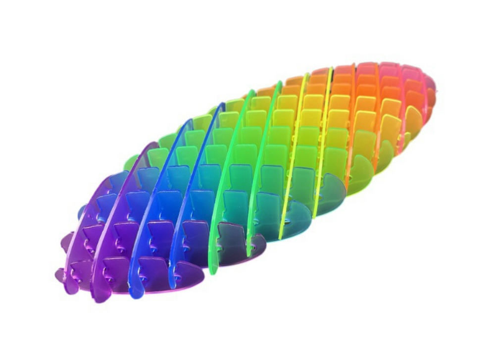 Lean Toys Vaivorykštės Fidget Žaislas Skaidrus Antistresinis Lankstus 12cm