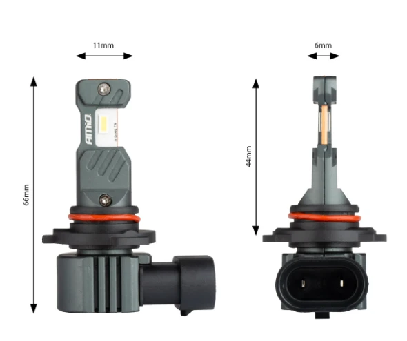 LED automobilių lemputės HYBRID serijos HB3 HIR1 H10 6000K Canbus 60W AMIO-04117, 2 vnt.