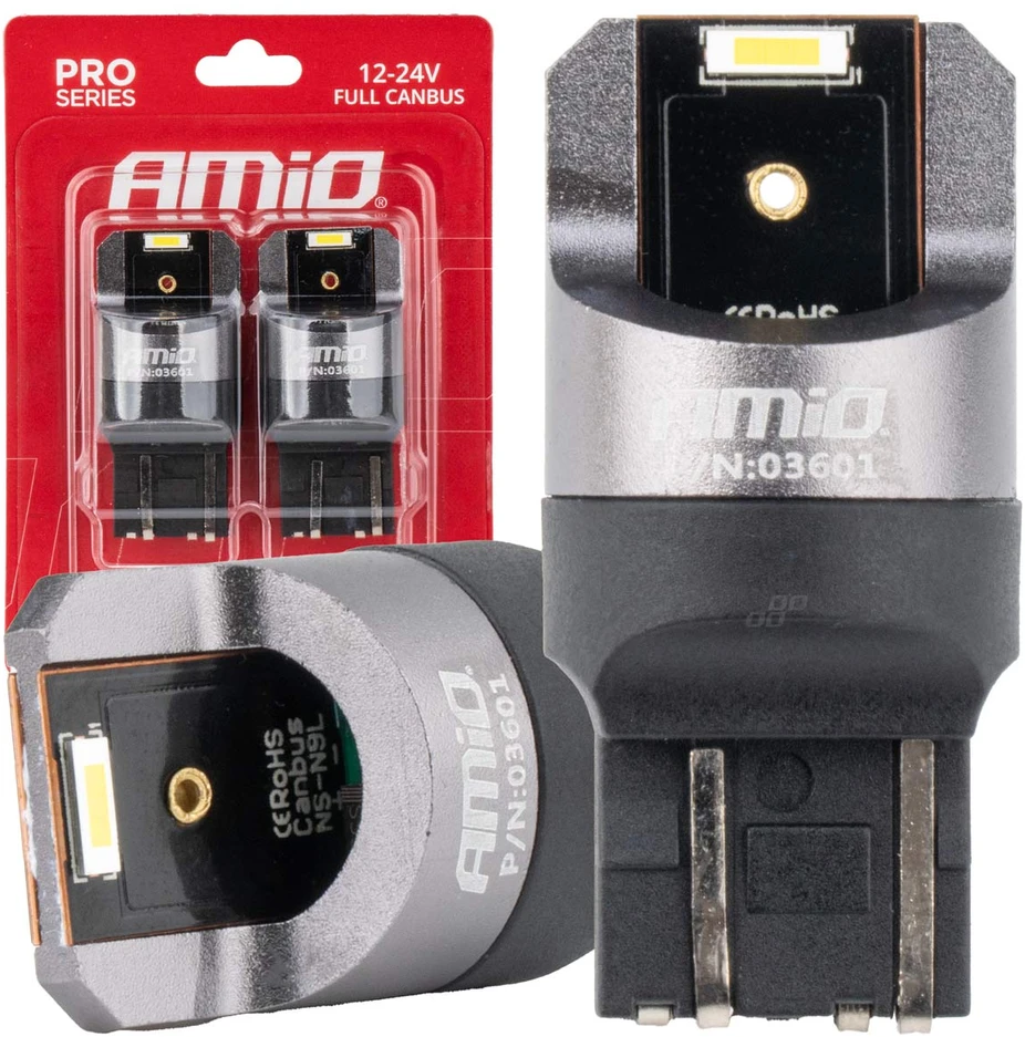 LED lemputės „Full Canbus Pro W21/5W“ 2x1860 SMD baltos 12 V 24 V amio-03601