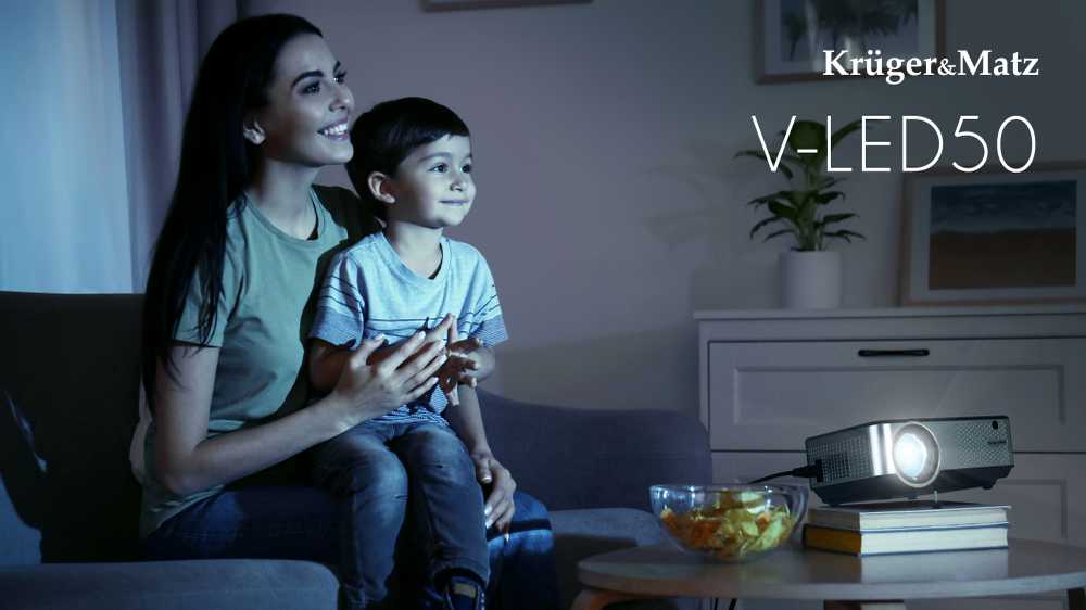 Projektorius Kruger & Matz V-LED50 LED 1280 x 720px 2800lm LED, WiFi