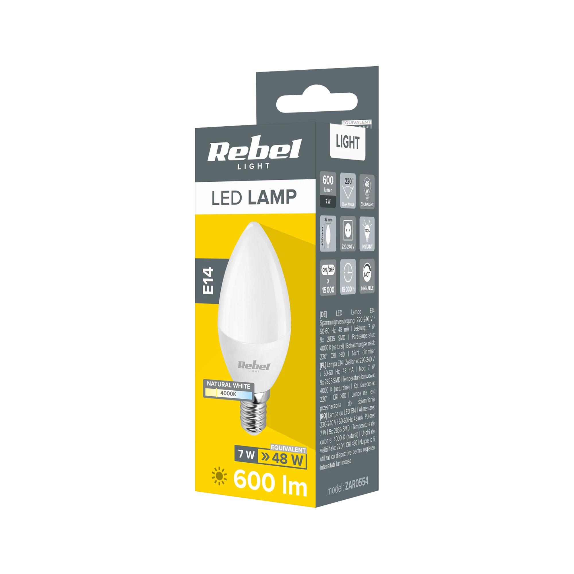 Rebel LED žvakės formos lempa 7W E14 4000K 230V