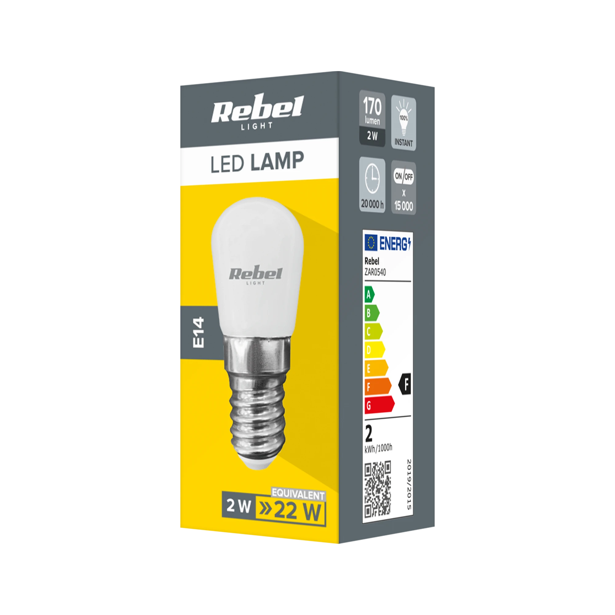 Rebel LED šaldytuvo lempa 2W E14 4000K 230V