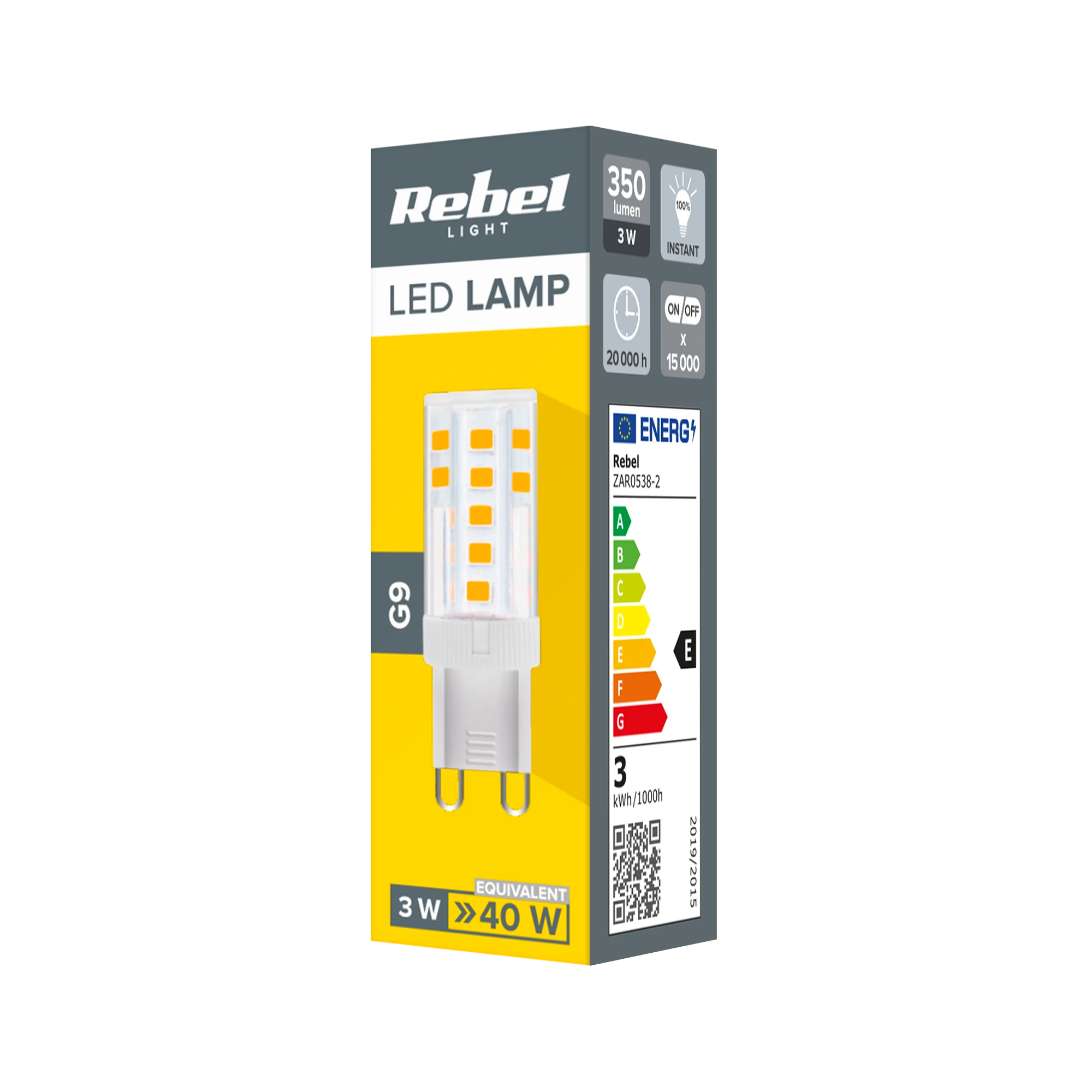 Led Rebel G9 lempa, 3W, 4000K, 230V